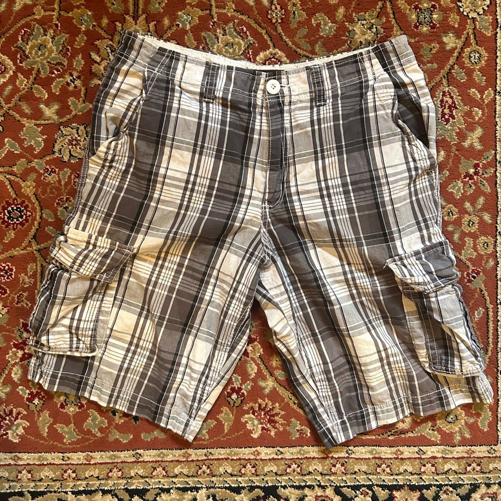 Vintage y2k Plaid Cargo Shorts